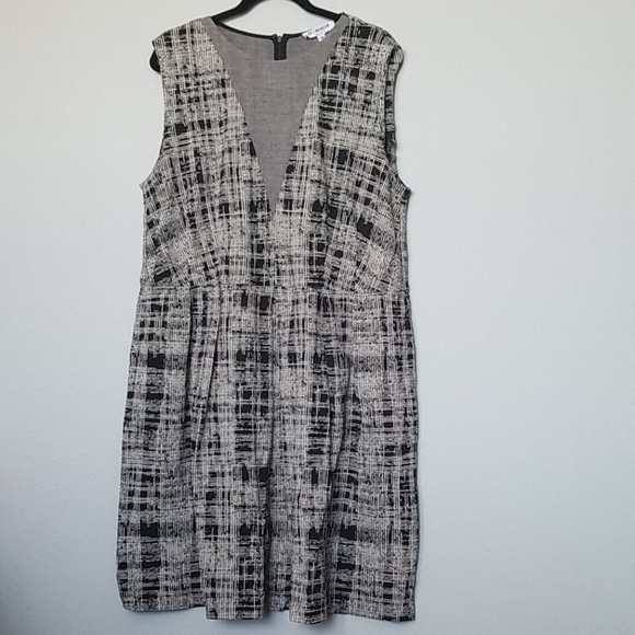 Of / Mercer Feminie Office Work Sleeveless crosshatch shift dress size 18 - Picture 1 of 8